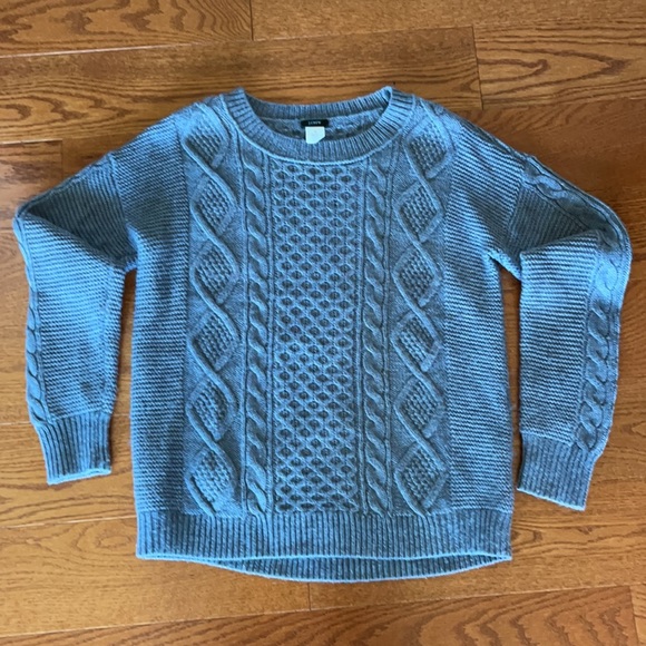 Grey J Crew Cable Knot Sweater - Picture 2 of 6